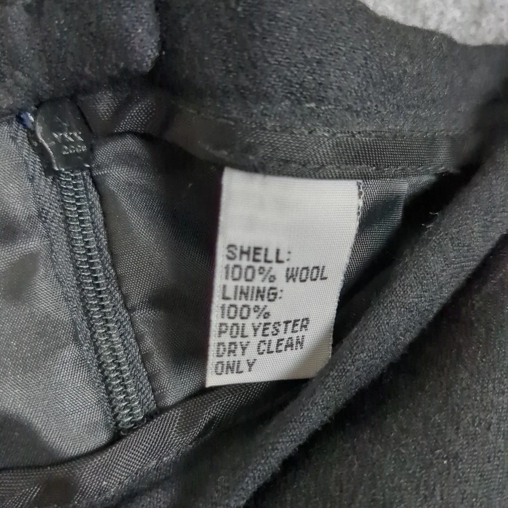 Talbots Petites Black 100% Wool Pencil Skirt Italian Fabric Pleated Vent Size 8P